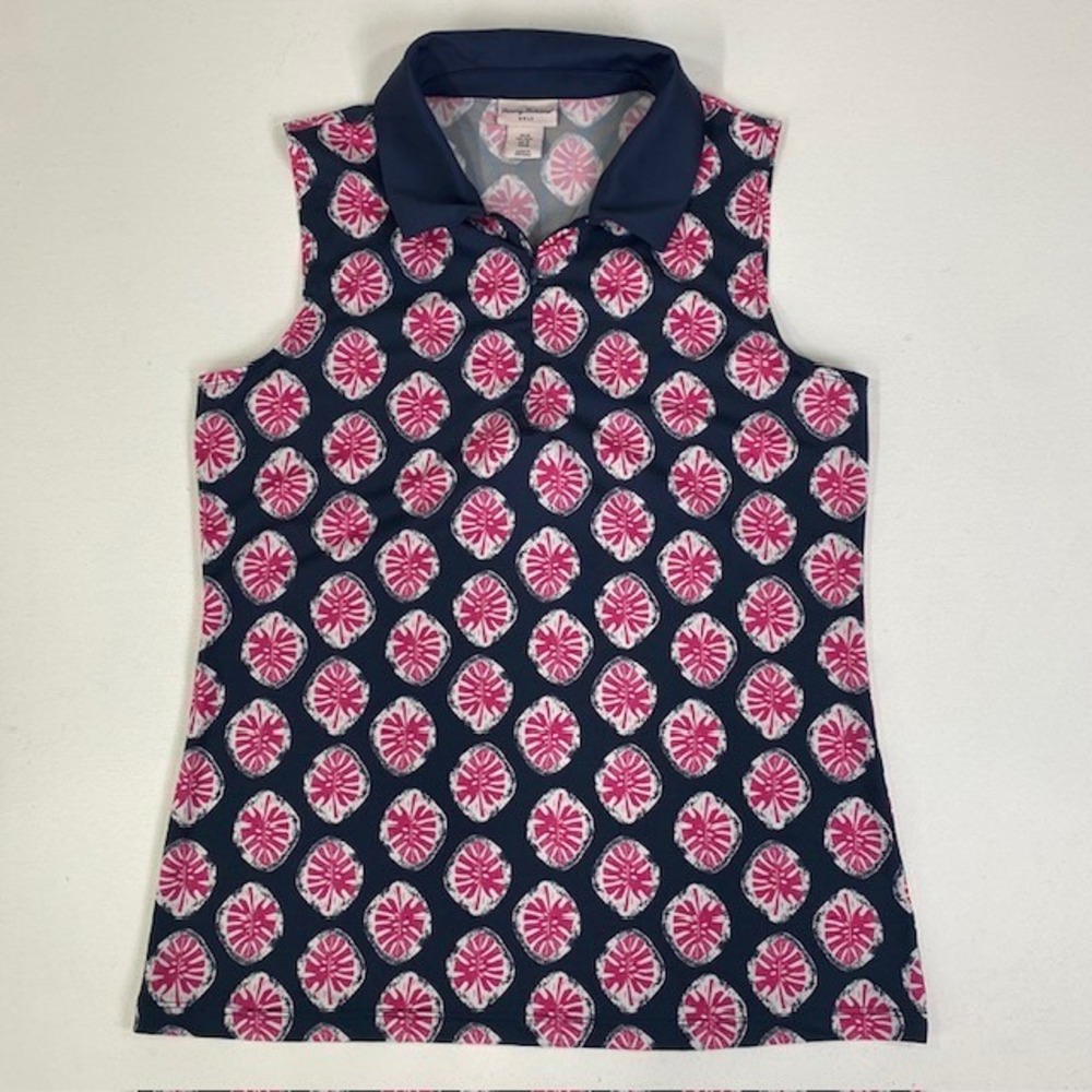 Tommy Bahama Pink and Navy Short Sleeve Top